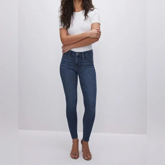 Good American Good Legs Skinny Jeans Size 8/29 Cotton Stretchy Blue - Picture 1 of 16